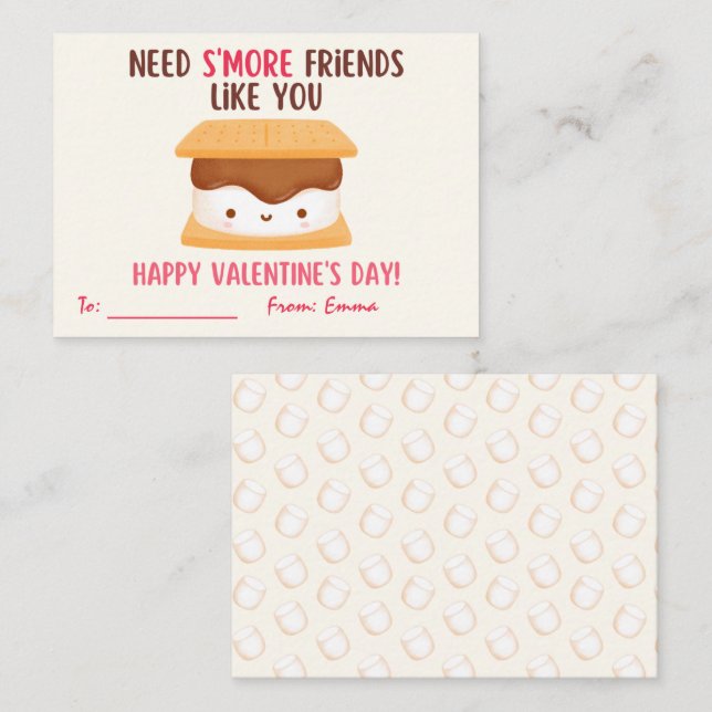 Tarjeta Pequeña Necesita Más Amigos Como Usted El día de San Valen (Anverso / Reverso)