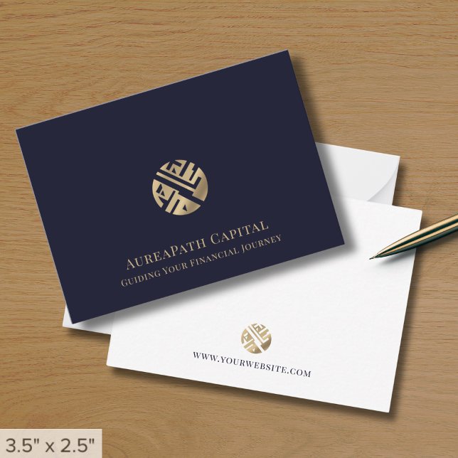 Tarjeta Pequeña Negocio con logotipo Navy Blue Gold (Subido por el creador)