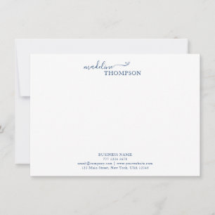 Tarjeta Pequeña Negocio de tipografía de escritura azul de la mari