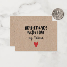 Tarjeta Pequeña Negocio Pequeño Kraft Hecho a Mano Con Amor