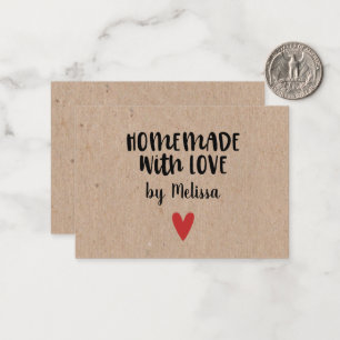 Tarjeta Pequeña Negocio Pequeño Kraft Hecho a Mano Con Amor