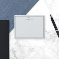 Negro gris pálido monogramado