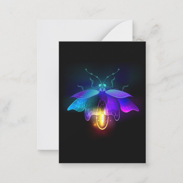 Tarjeta Pequeña Neon Firefly en negro (Anverso)