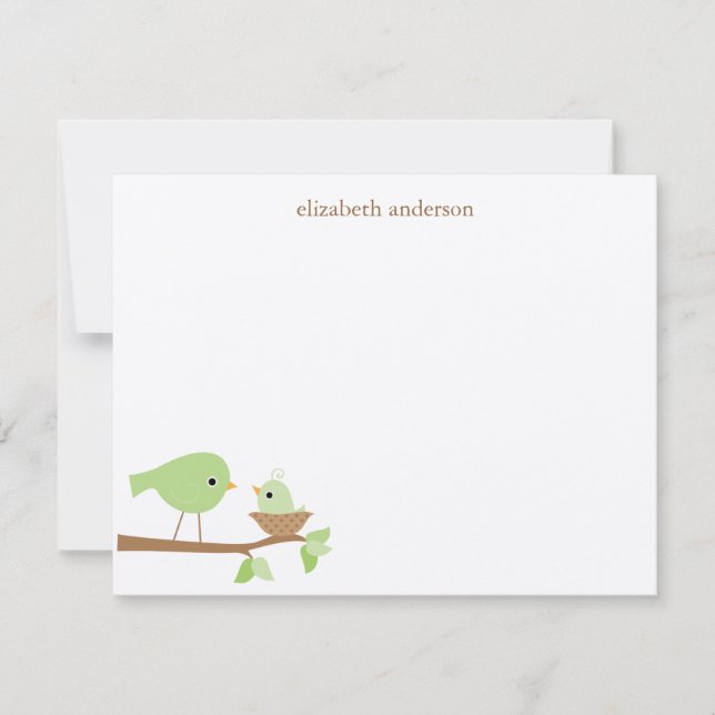 Tarjeta Pequeña Nido de pájaro bebé gracias Baby Shower (Anverso)