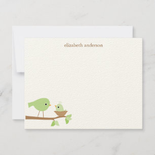 Tarjeta Pequeña Nido de pájaro bebé gracias Baby Shower