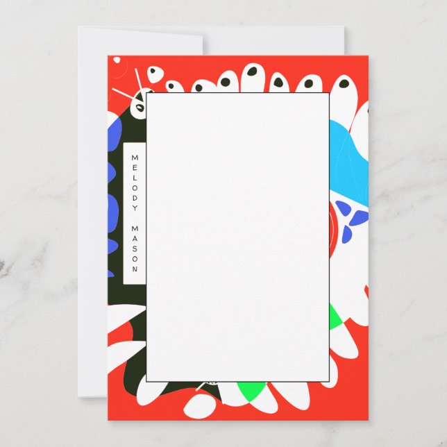 Tarjeta Pequeña Nido de pájaro - Nombre personalizado rojo escarla (Anverso)