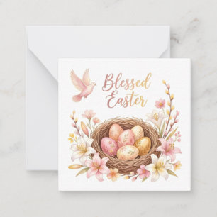 Tarjeta Pequeña Nido de Pascua con Huevos