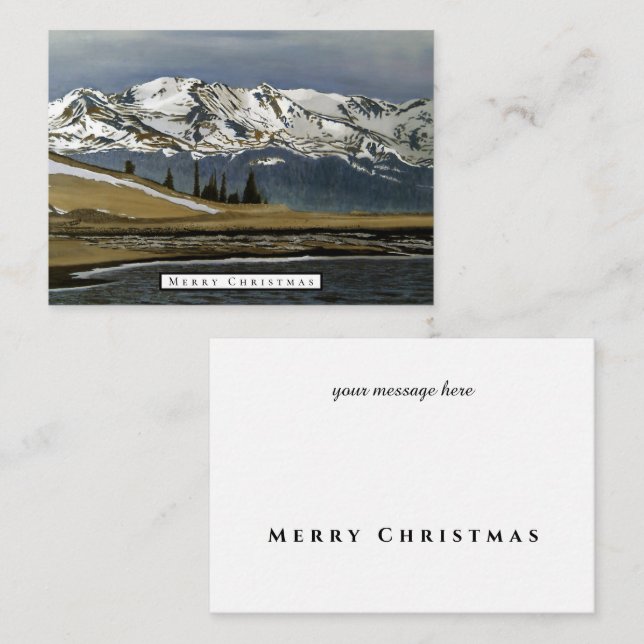 Tarjeta Pequeña Nieve de invierno de la montaña Colorado (Anverso / Reverso)