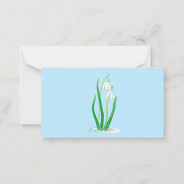 Tarjeta Pequeña Nieves (Galanthus nivalis) Flores de Primavera Tem