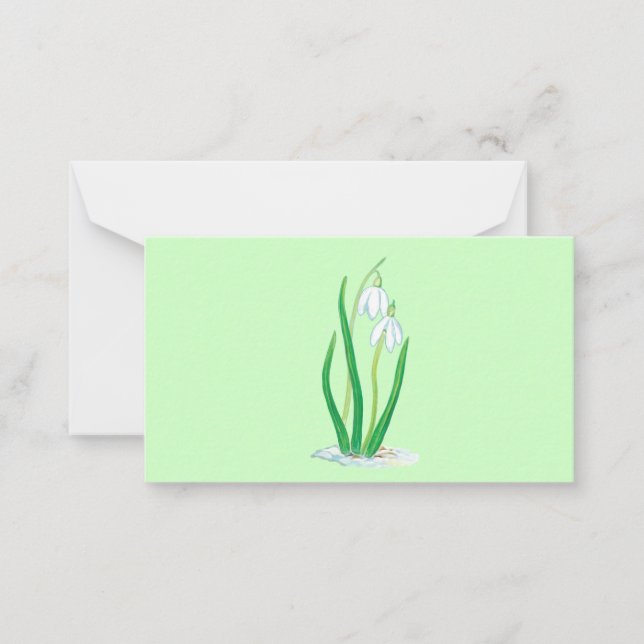 Tarjeta Pequeña Nieves (Galanthus nivalis) Flores de Primavera Tem (Anverso)