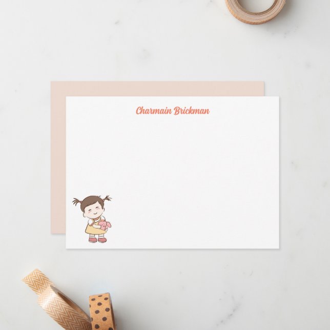 Tarjeta Pequeña Niña pequeña y linda (Anverso/Reverso In Situ)