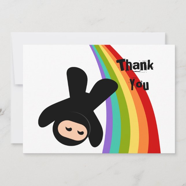 Tarjeta Pequeña Ninjas y Raoinbows (Anverso)