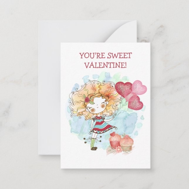 Tarjeta Pequeña Niños Classroom Valentines (Anverso)