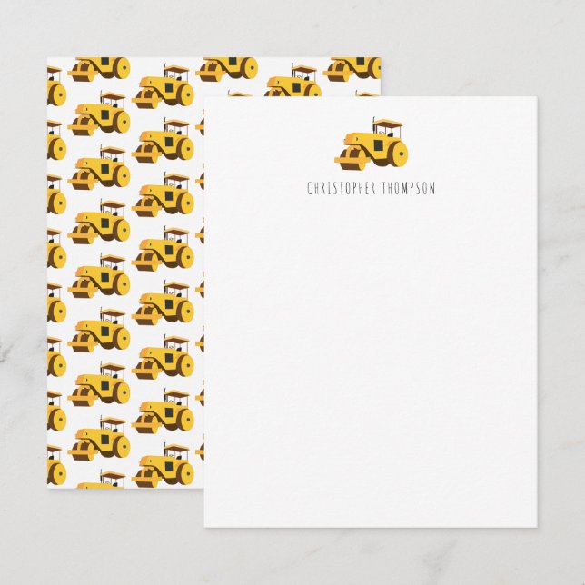 Tarjeta Pequeña Niños de apisonadoras camiones de construcción inf (Anverso / Reverso)