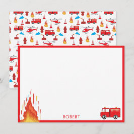 Tarjeta Pequeña Niños de la brigada de motores de camiones de tran