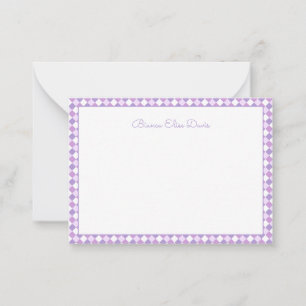 Tarjeta Pequeña Niños de Pastel Purple Gingham
