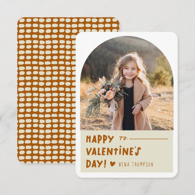 Tarjeta Pequeña Niños del Boho Arch Foto El día de San Valentín de (Anverso / Reverso)
