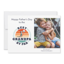 Niños del Día del Padre Foto Retro Golf Dad