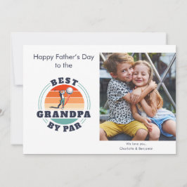 Tarjeta Pequeña Niños del Día del Padre Foto Retro Golf Dad