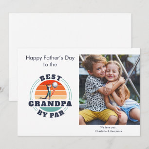 Tarjeta Pequeña Niños del Día del Padre Foto Retro Golf Dad