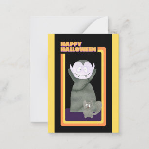 Tarjeta Pequeña Niños Lindos Halloween Drácula Vampiro