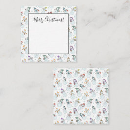 Tarjeta Pequeña Niños Navidad Muñeco de Nieve Lindo con Sombreros