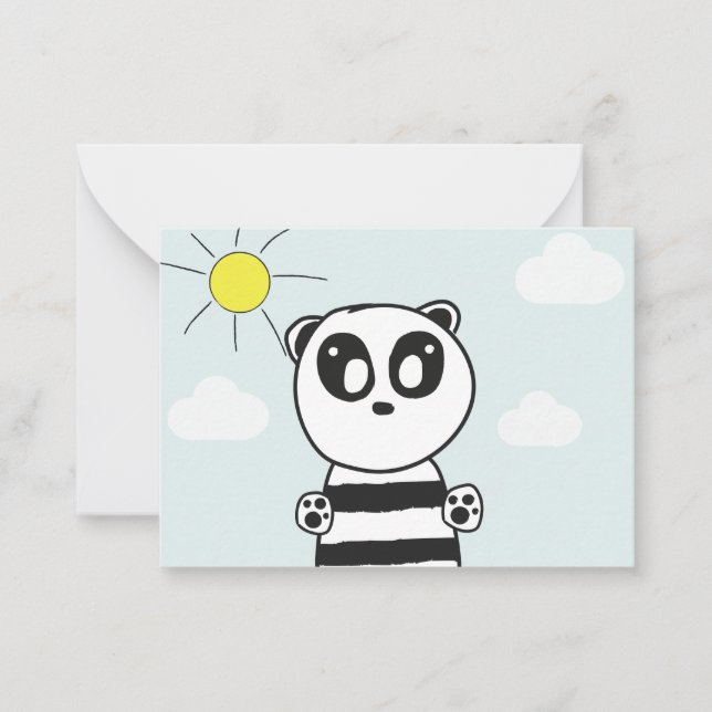 Tarjeta Pequeña Niños Panda    (Anverso)