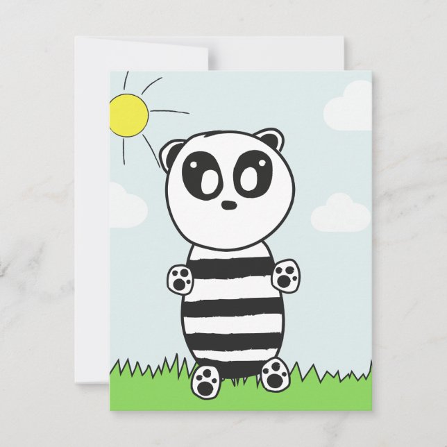 Tarjeta Pequeña Niños Panda   (Anverso)