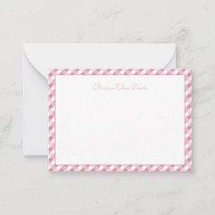 Tarjeta Pequeña Niños Pastel Pink Gingham