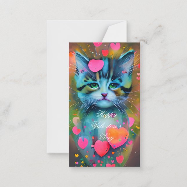 Tarjeta Pequeña Niños pequeños valentine kitten (Anverso)