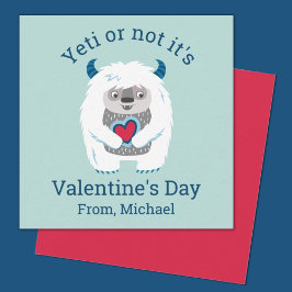 Tarjeta Pequeña Niños Valentine Yeti