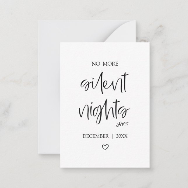Tarjeta Pequeña No More Silent Nights | Baby Announcement Card (Anverso)