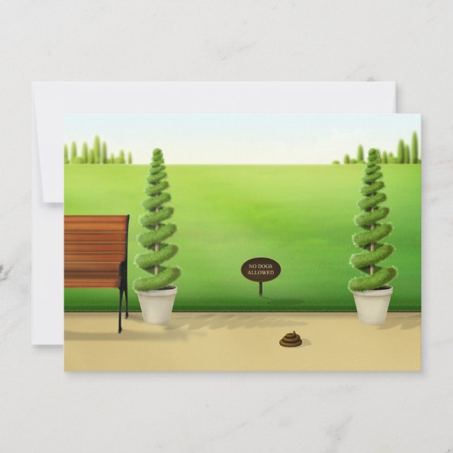 Tarjeta Pequeña "No se permiten perros" graciosos perros en Person (Anverso)