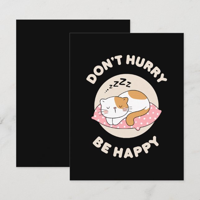 Tarjeta Pequeña No te apresures sé feliz (Anverso / Reverso)