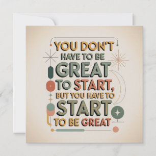 Tarjeta Pequeña No tienes que ser genial para empezar