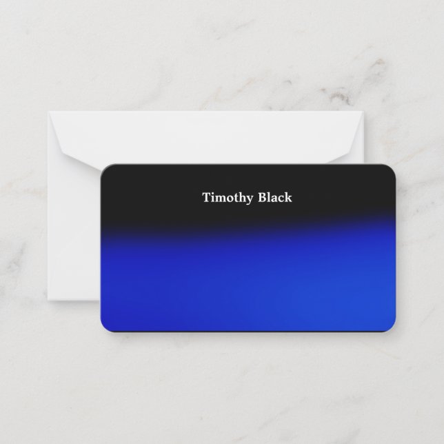 Tarjeta Pequeña Noche creativa Azul Elegante Plata Estilo Moderno (Anverso)