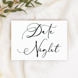 Tarjeta Pequeña Noche de cita de pareja con letra script moderna n