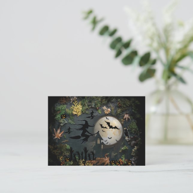 Tarjeta Pequeña Noche fiesta de brujas (Anverso de pie)