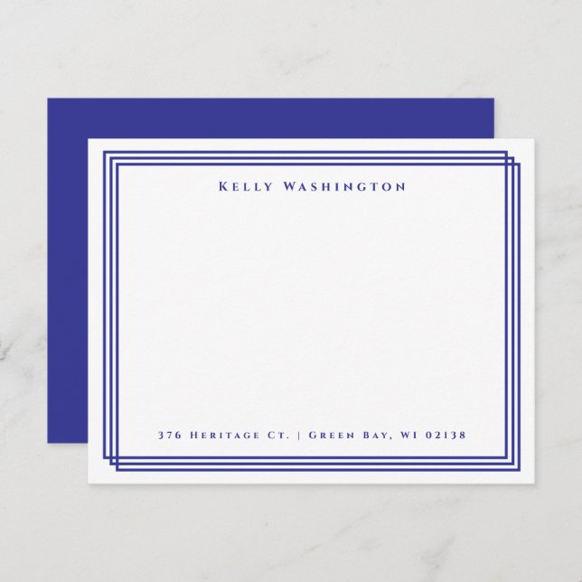 Tarjeta Pequeña Nombre azul de la marina Dirección profesional (Anverso / Reverso)