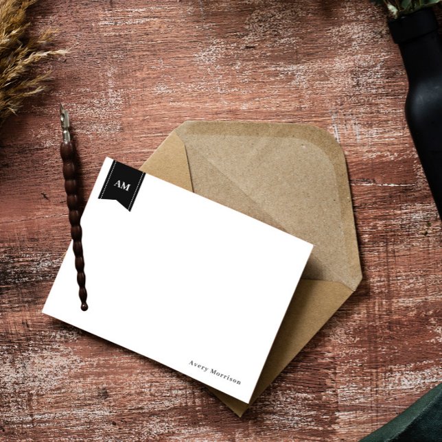 Tarjeta Pequeña Nombre blanco negro silenciado e iniciales (Subido por el creador)