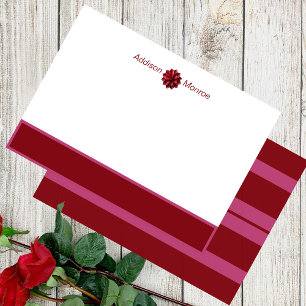 Tarjeta Pequeña Nombre clásico floral marrón personalizada