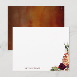 Tarjeta Pequeña Nombre completo o nombre de pareja floral elegante