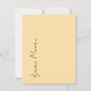 Tarjeta Pequeña Nombre de caligrafía de guión elegante liso crema 