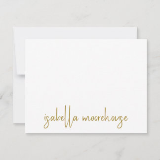 Tarjeta Pequeña Nombre de caligrafía moderna de guión dorado