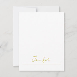 Tarjeta Pequeña nombre de color dorado profesional minimalista mod