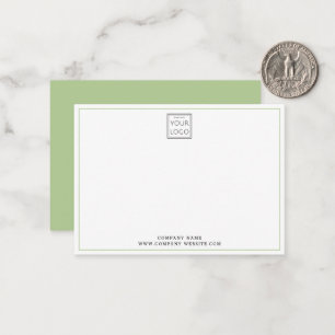 Tarjeta Pequeña Nombre de empresa de logotipo empresarial verde cl