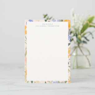 Tarjeta Pequeña Nombre de escritorio floral personalizado con acua