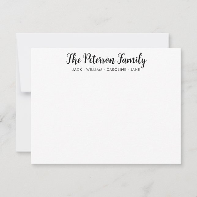 Tarjeta Pequeña Nombre de familia de estilo Letra manuscrita de es (Anverso)