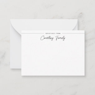 Tarjeta Pequeña Nombre de familia elegante letra script caligrafía