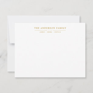 Tarjeta Pequeña Nombre de familia Script Faux Gold TypoFont
